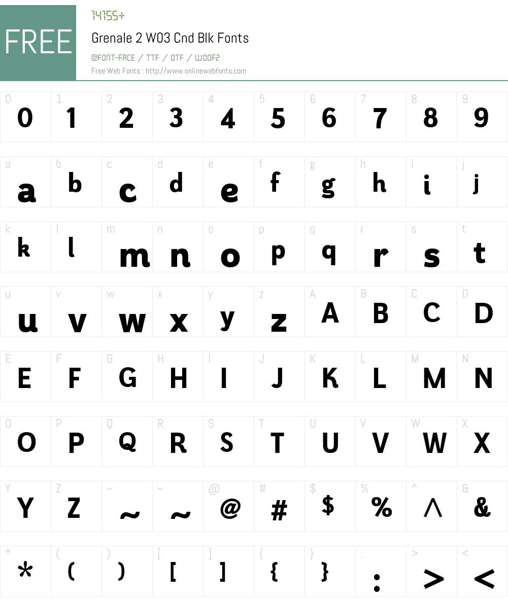 Grenale2W03-CndBlk Font Screenshots