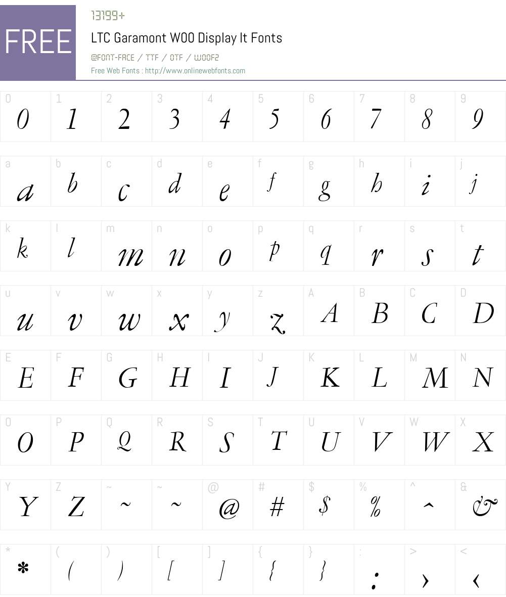 LTCGaramontW00-DisplayIt Font Screenshots