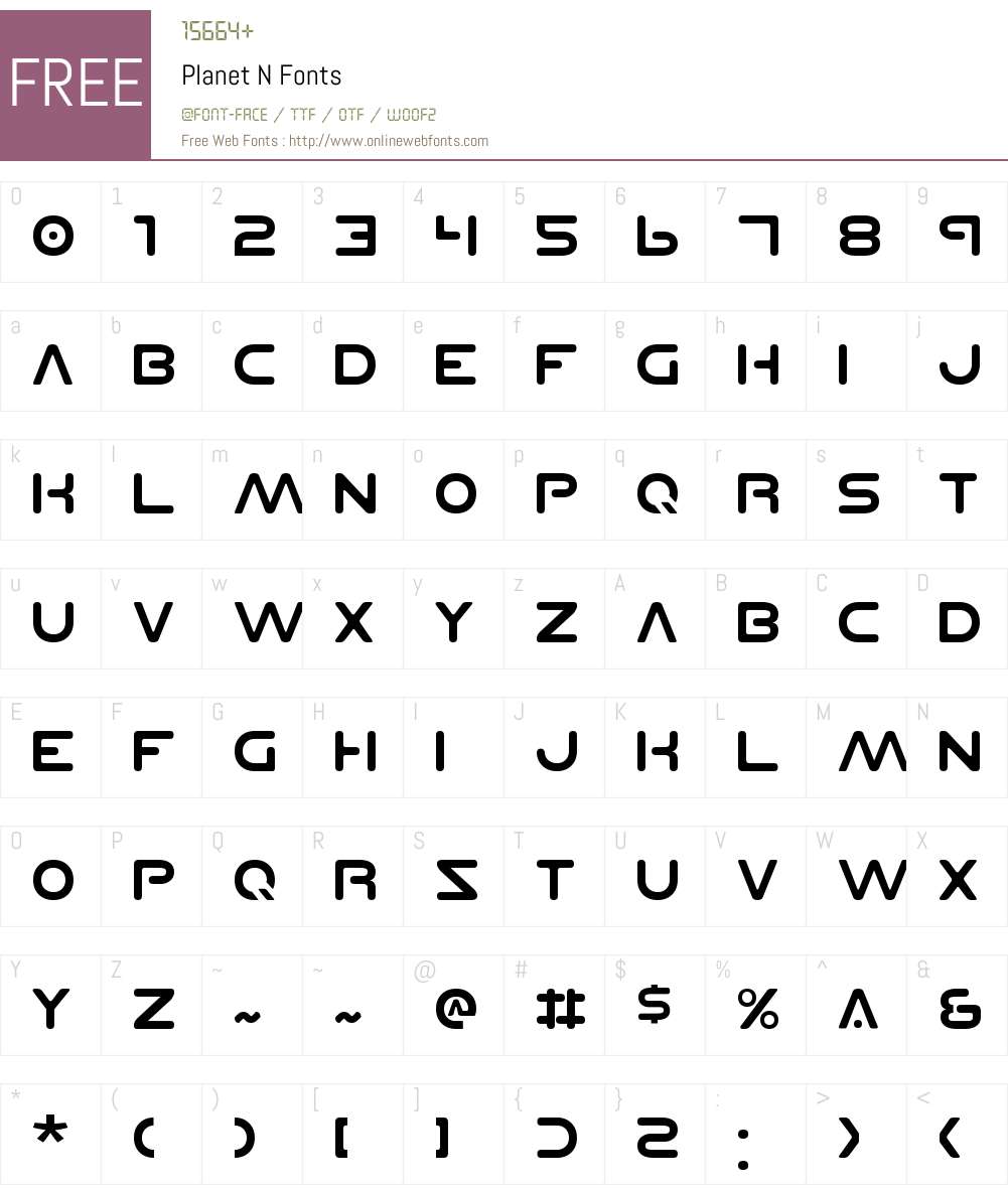 Planet N Font Screenshots