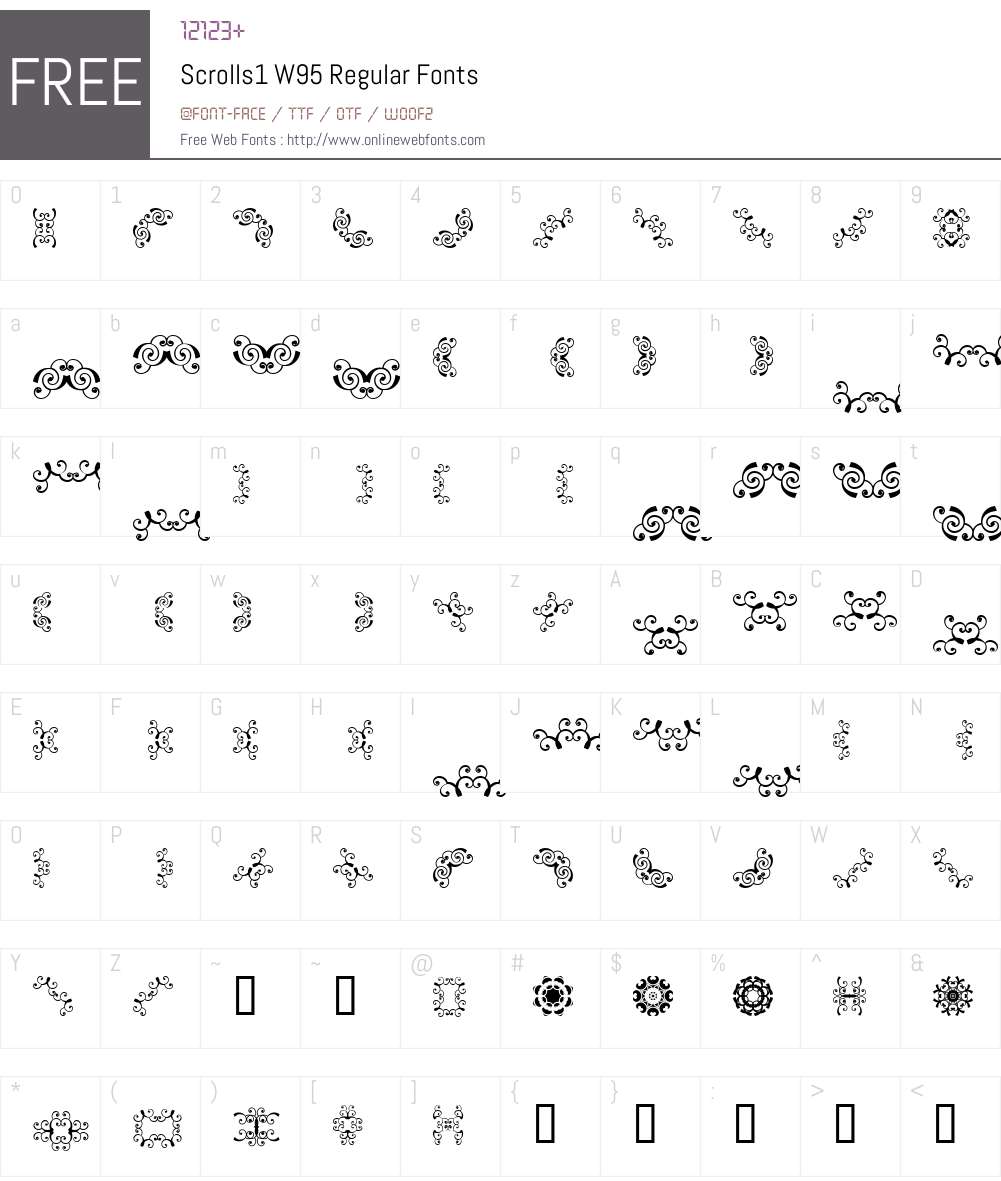 Scrolls1 Font Screenshots