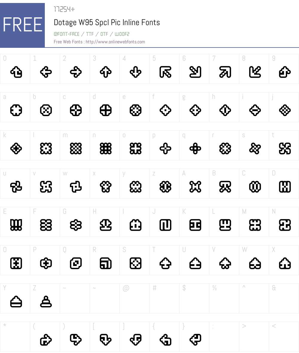 DotageW95-SpclPicInline Font Screenshots
