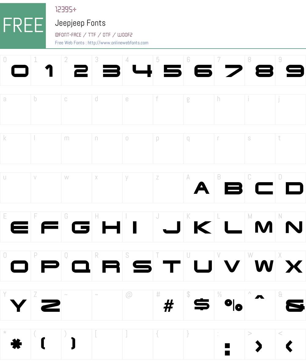 Jeepjeep Font Screenshots