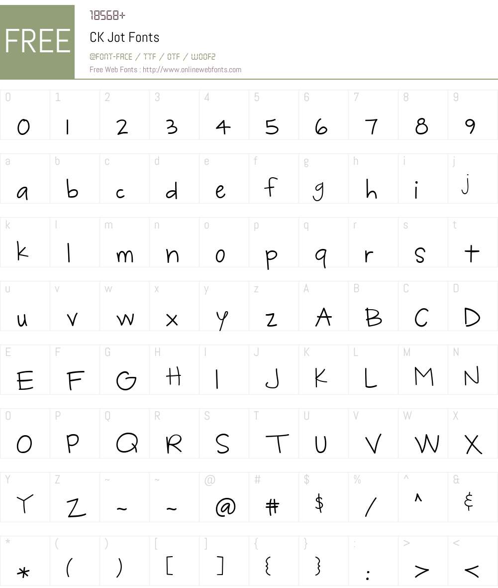 CK Jot Font Screenshots