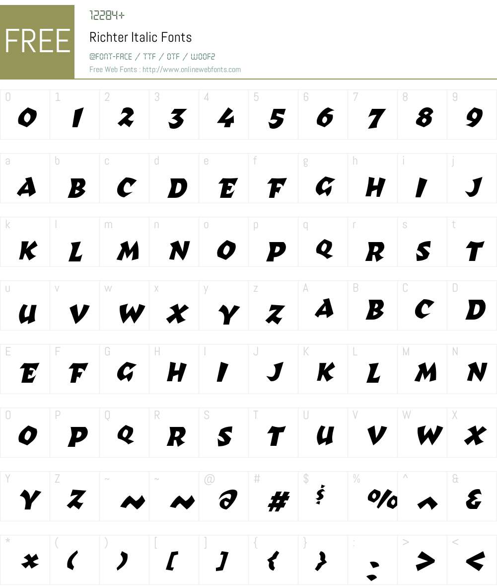 Richter Font Screenshots