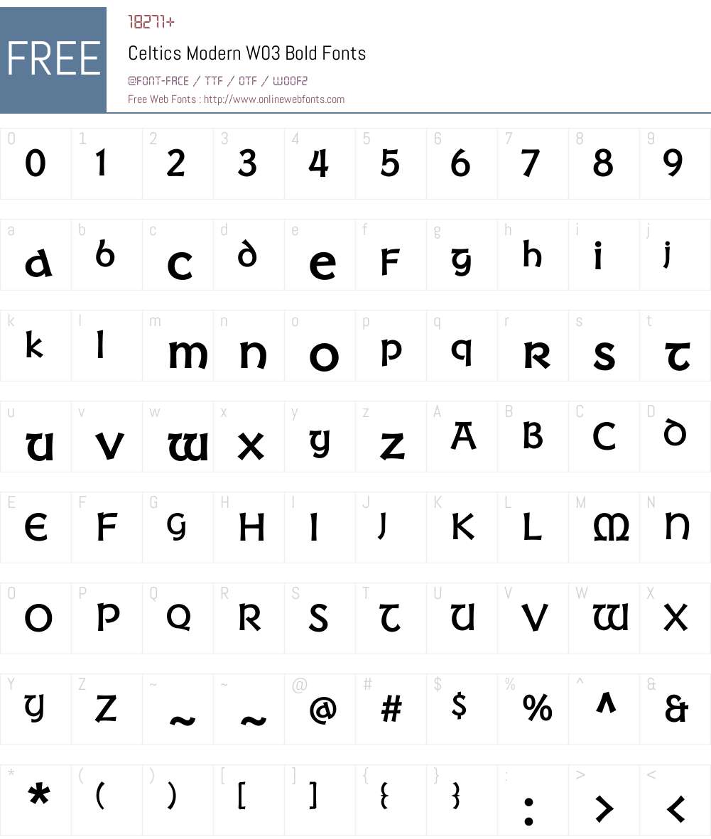 Celtics Modern Font Screenshots