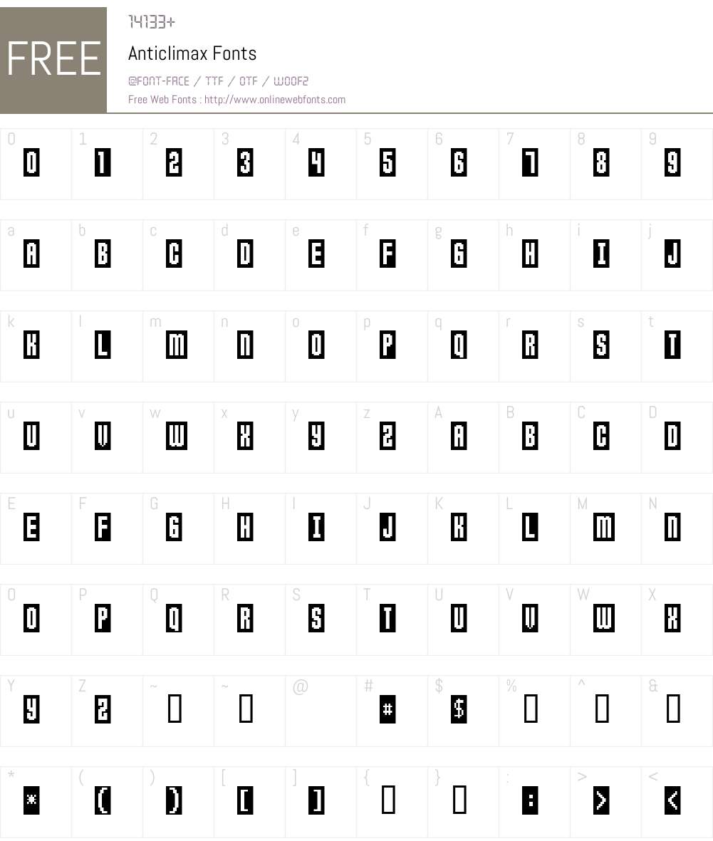 Anticlimax Font Screenshots