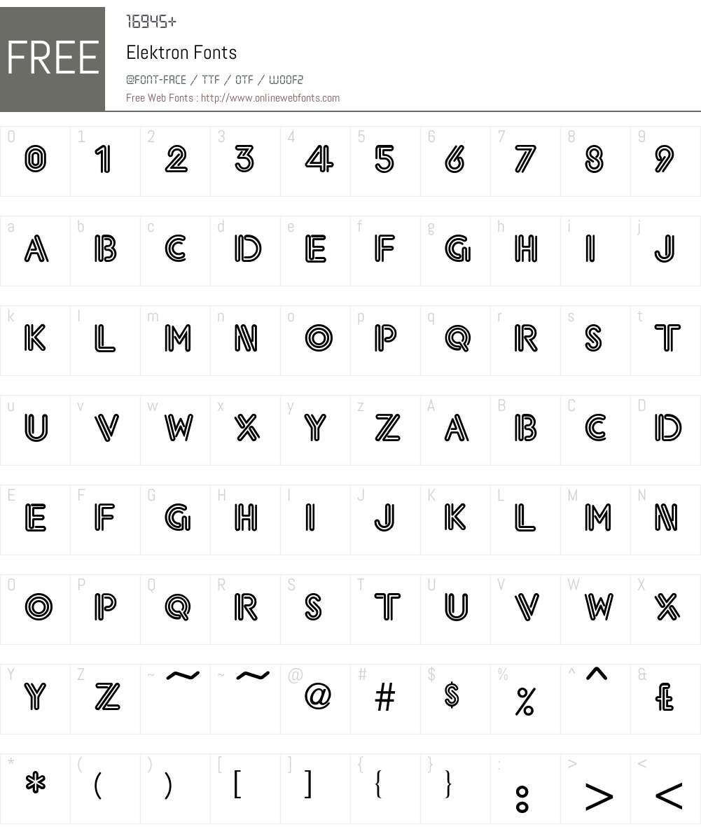 Elektron Font Screenshots