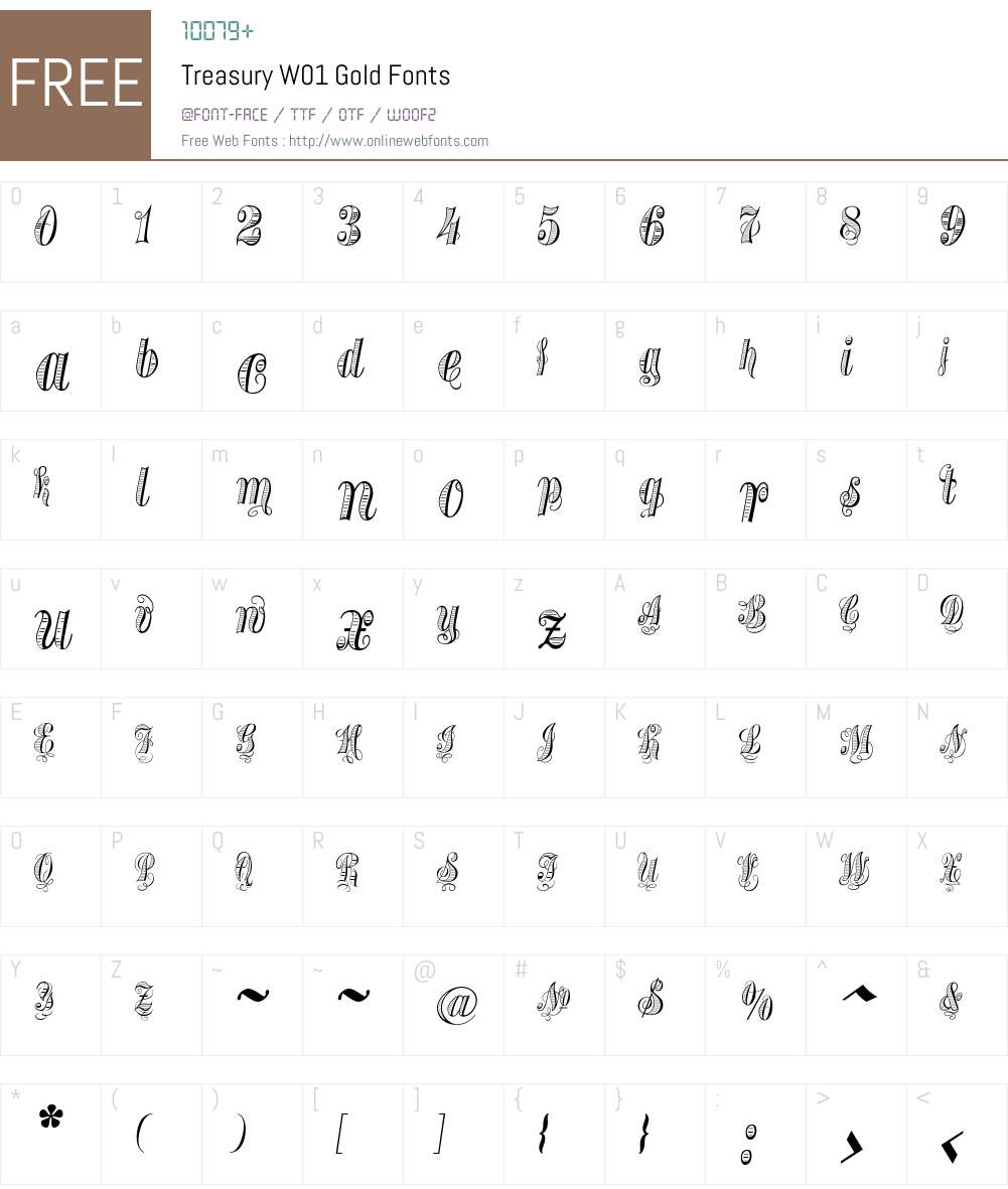 TreasuryW01-Gold Font Screenshots