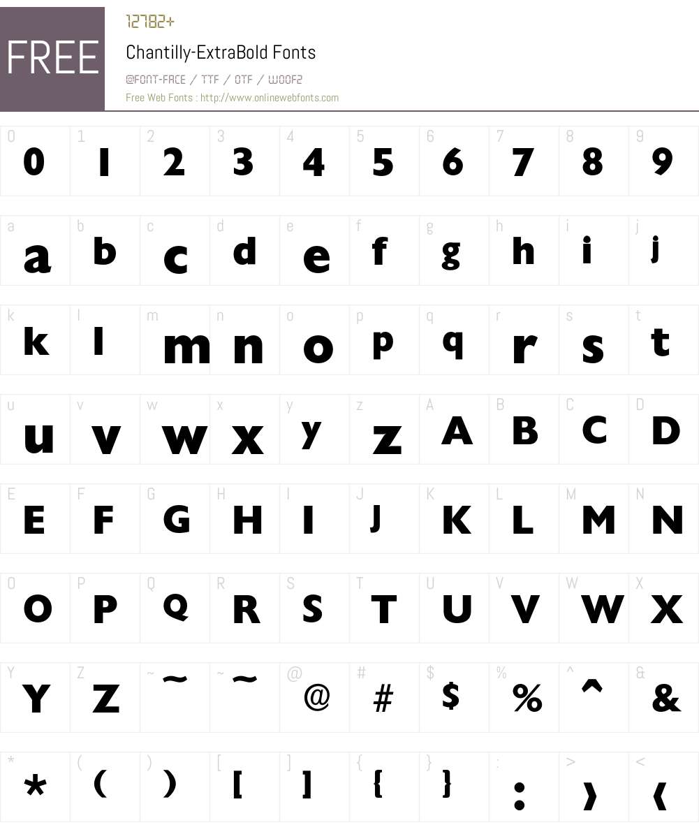 Chantilly-ExtraBold Font Screenshots