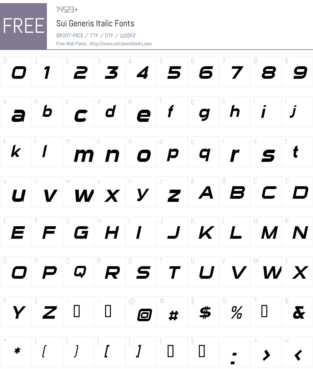 Sui Generis Font Screenshots