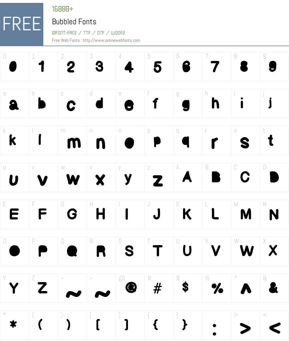 Bubbled Font Screenshots