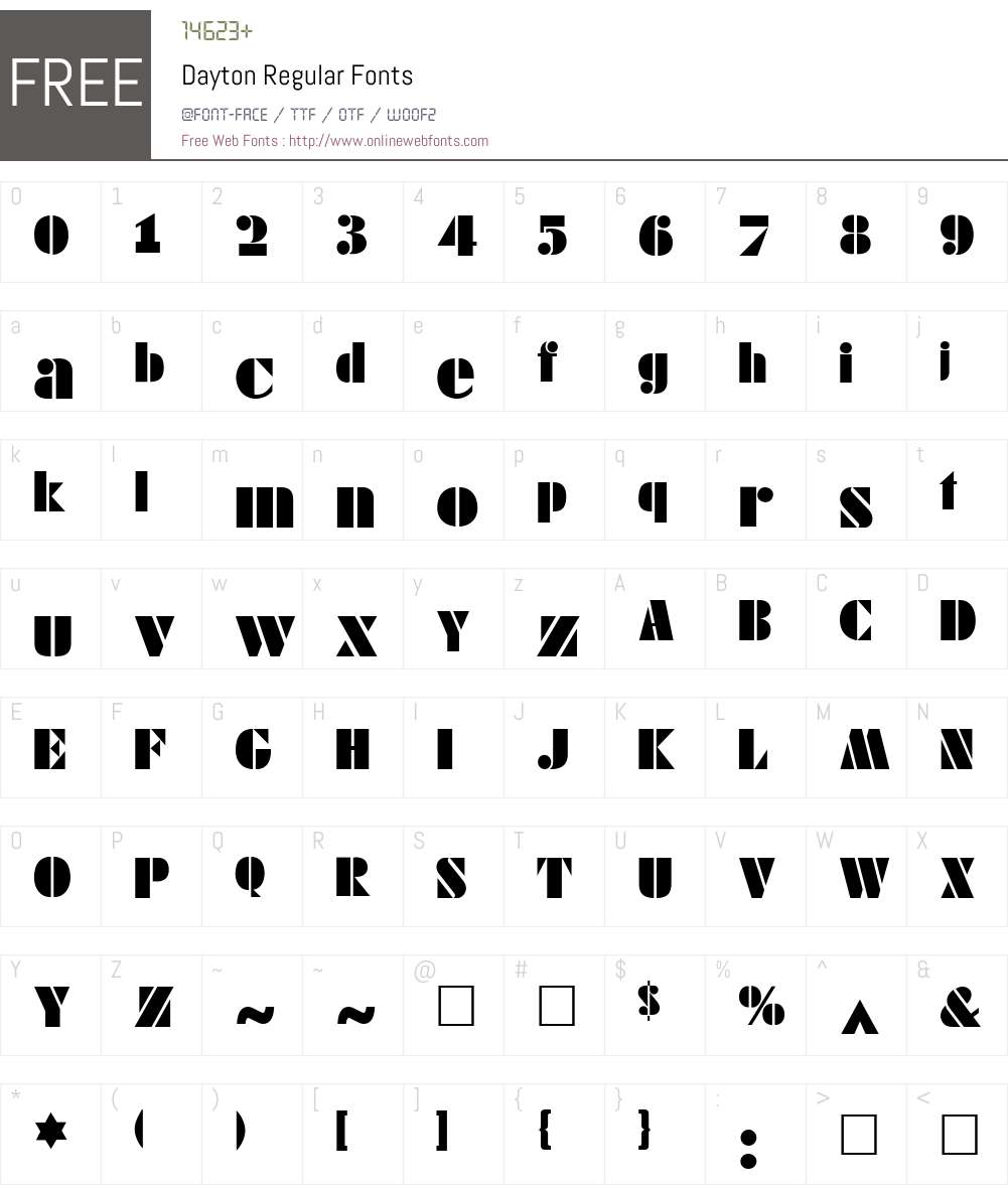 Dayton Font Screenshots