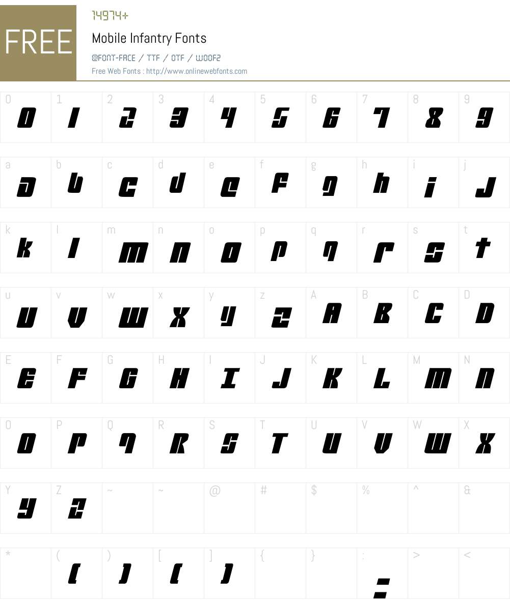 Mobile Infantry Font Screenshots