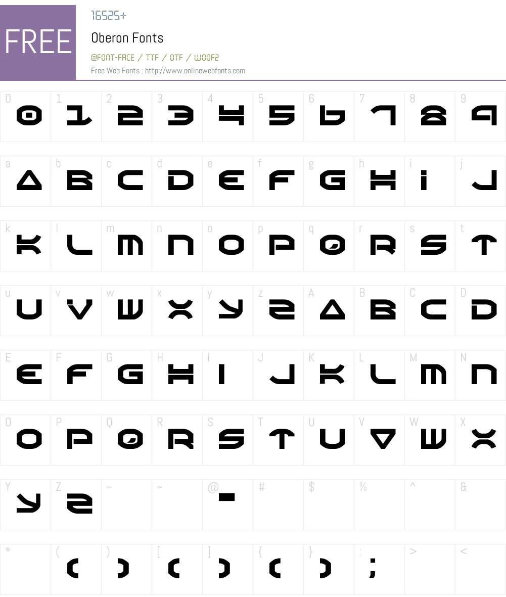 Oberon Font Screenshots