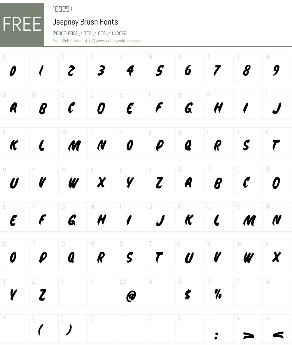 Jeepney Brush Font Screenshots