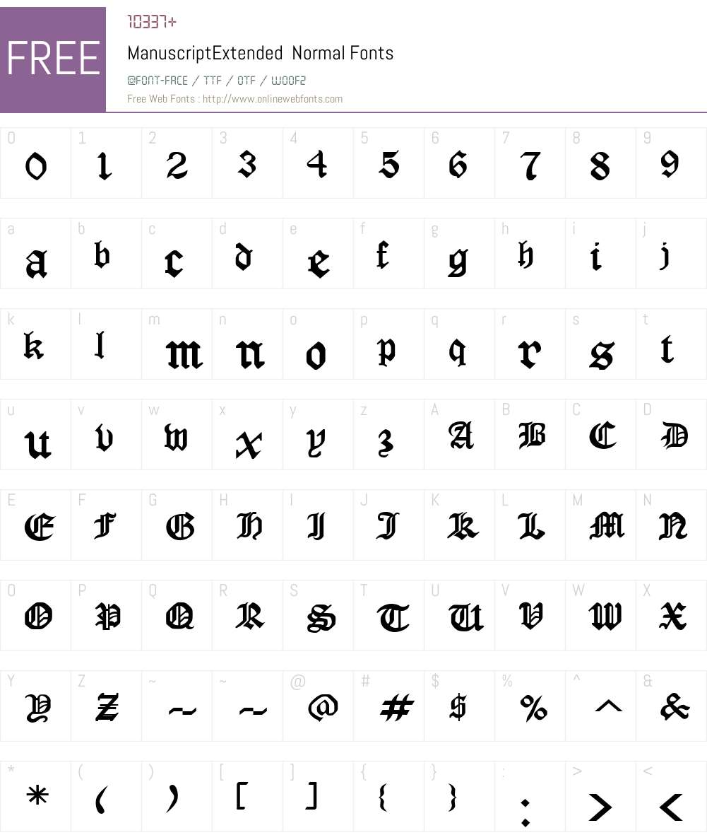 ManuscriptExtended Font Screenshots