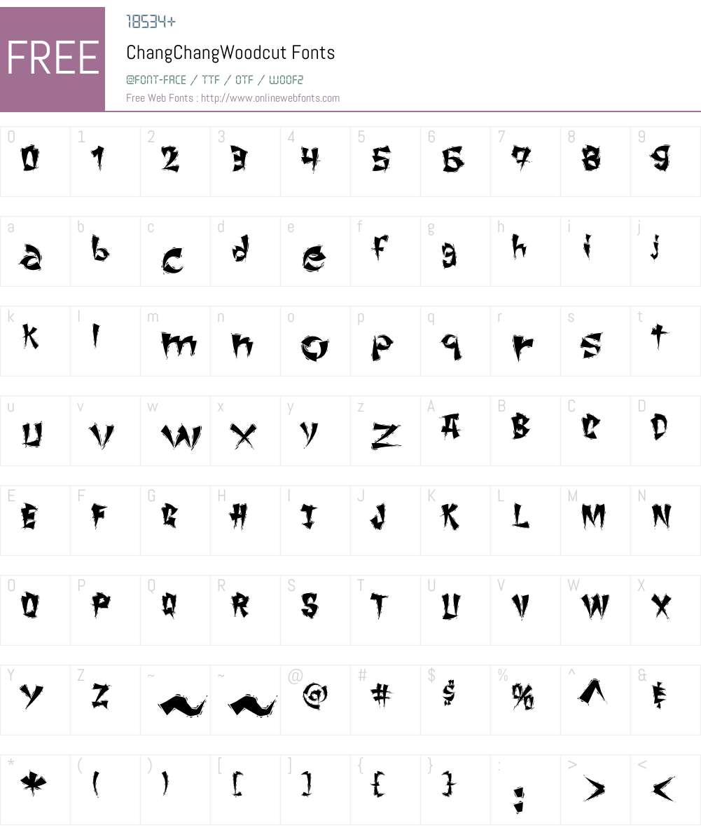 ChangChangWoodcut Font Screenshots