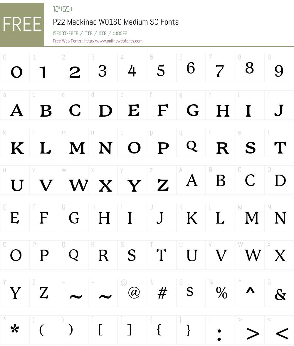 P22MackinacW01SC-MediumSC Font Screenshots