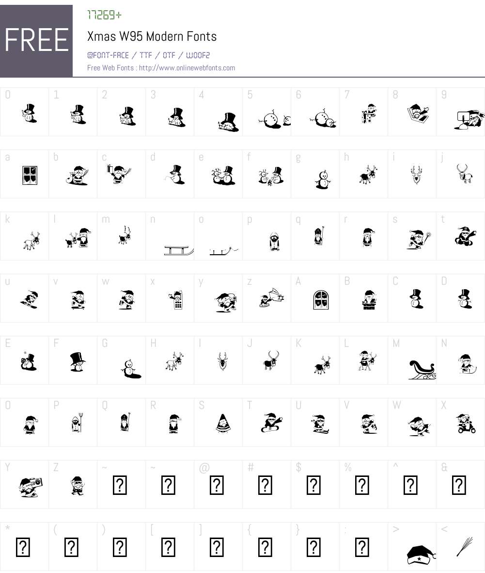 XmasW95-Modern Font Screenshots