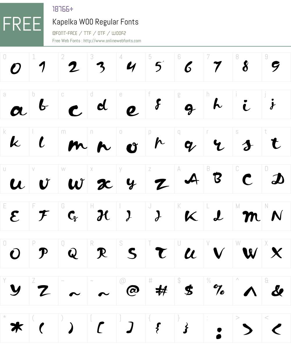 KapelkaW00-Regular Font Screenshots