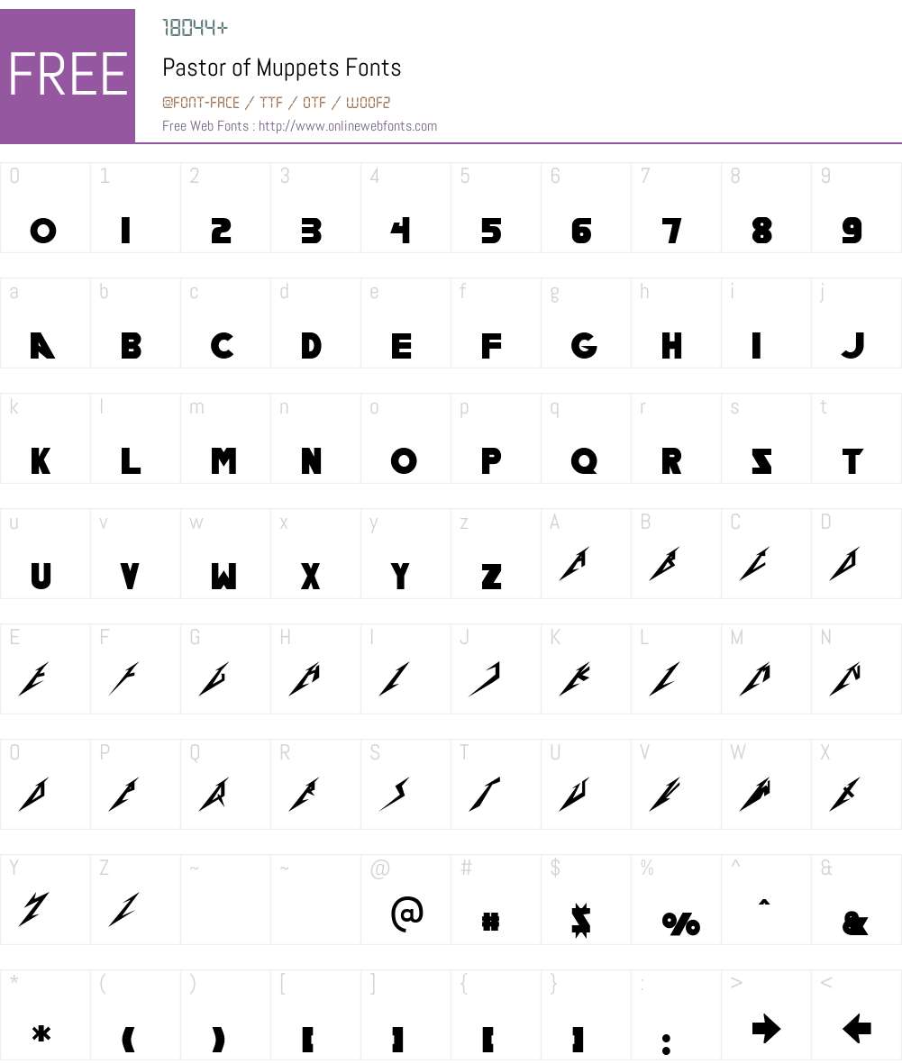 Pastor of Muppets Font Screenshots