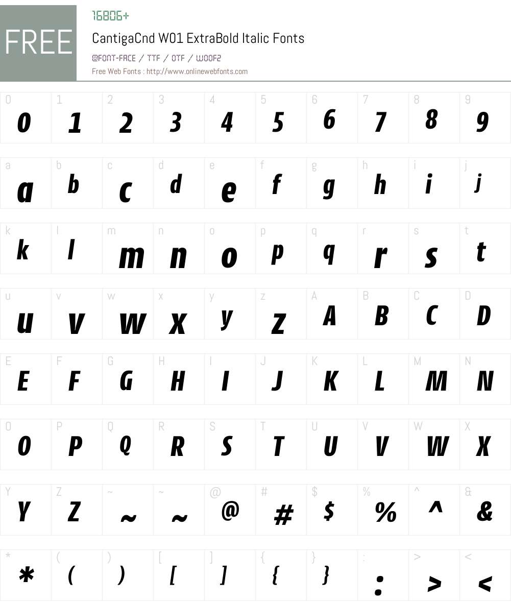 CantigaCndW01-ExtraBoldIt Font Screenshots