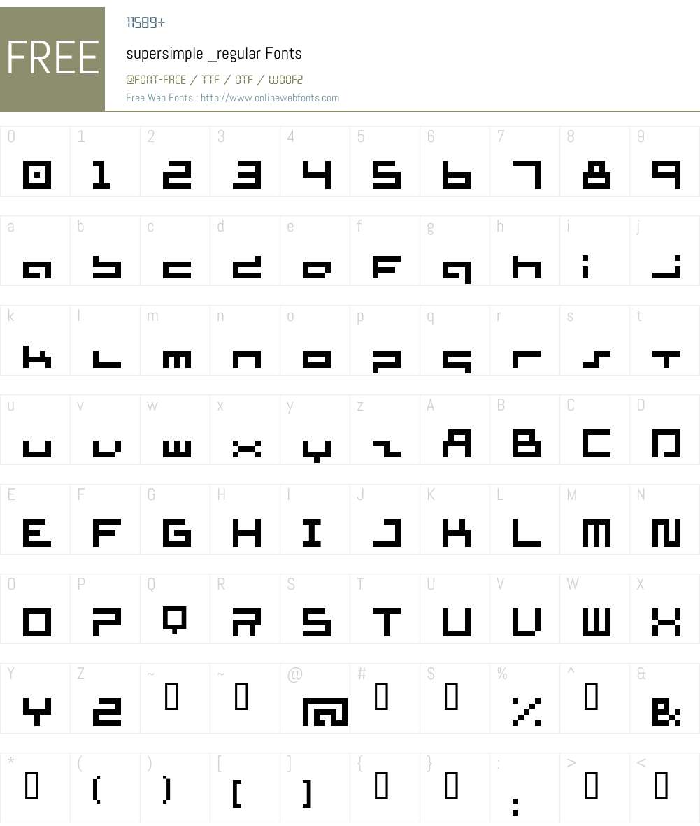 supersimple Font Screenshots