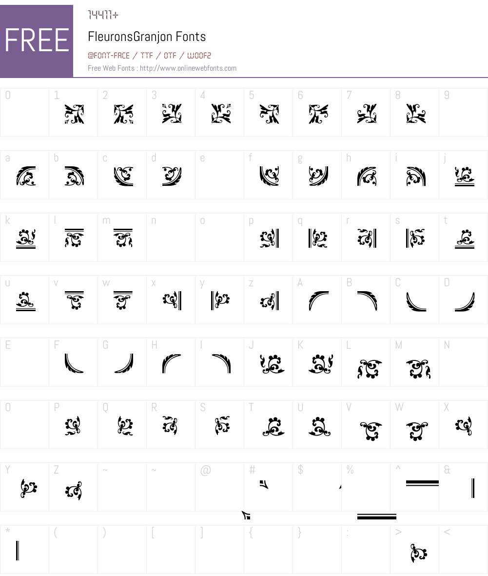 FleuronsGranjon Font Screenshots