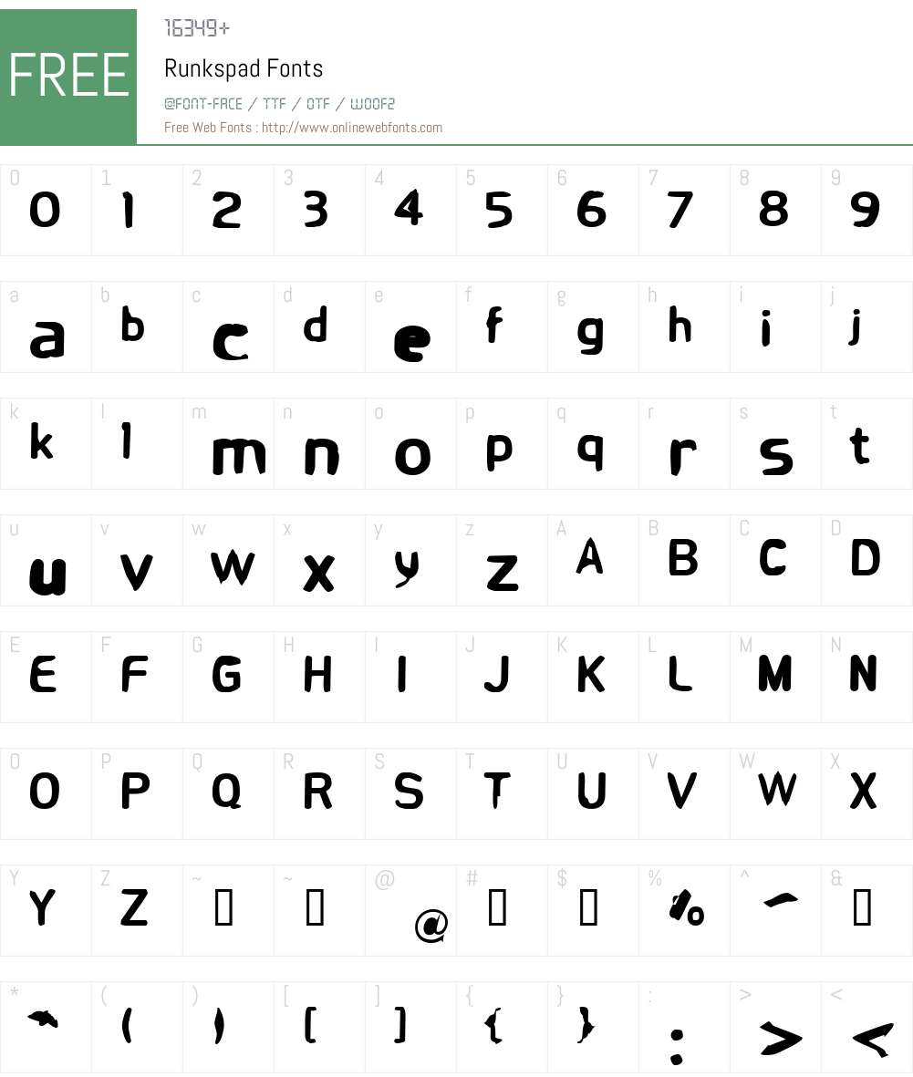 Runkspad Font Screenshots