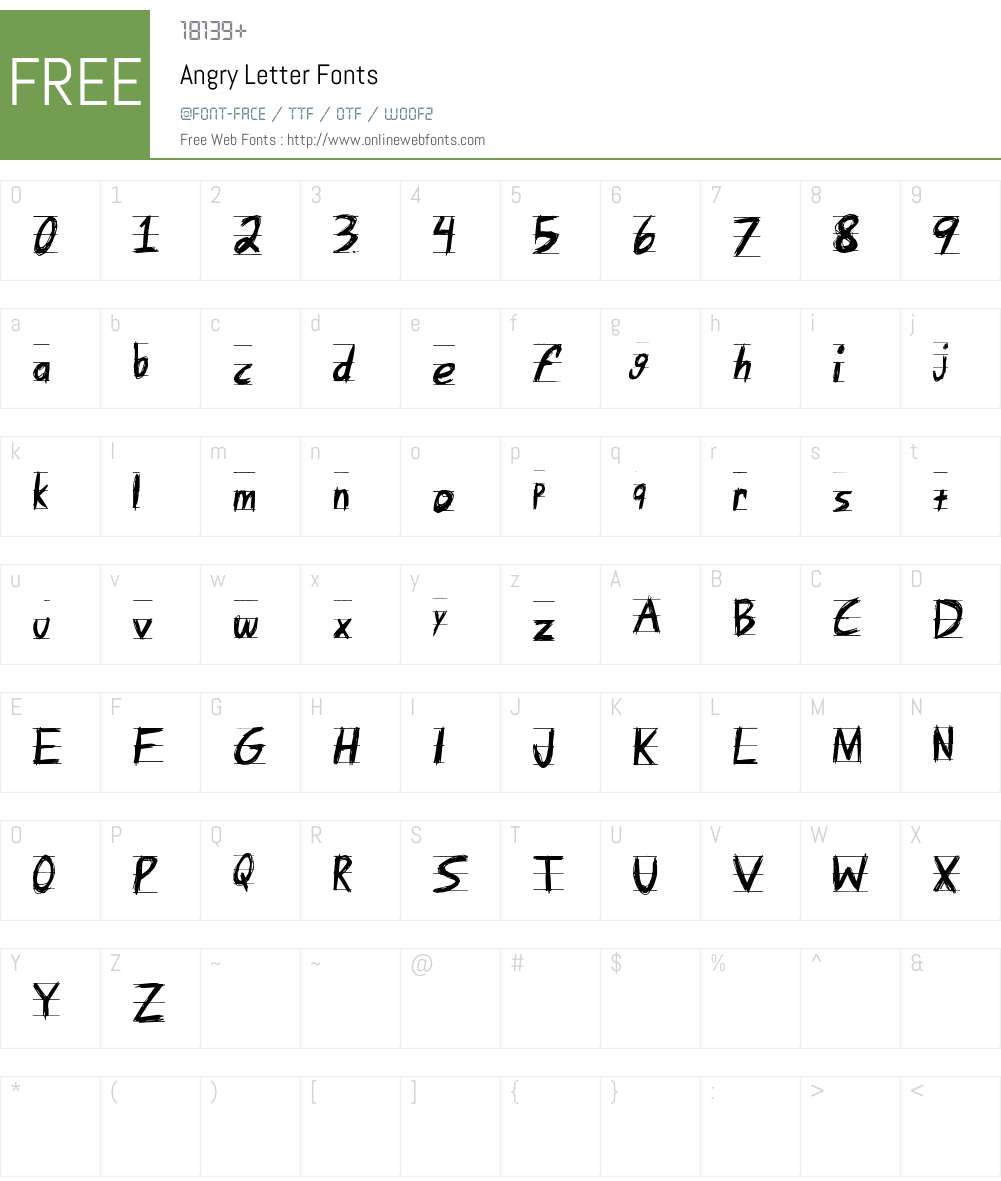 Angry Letter Font Screenshots