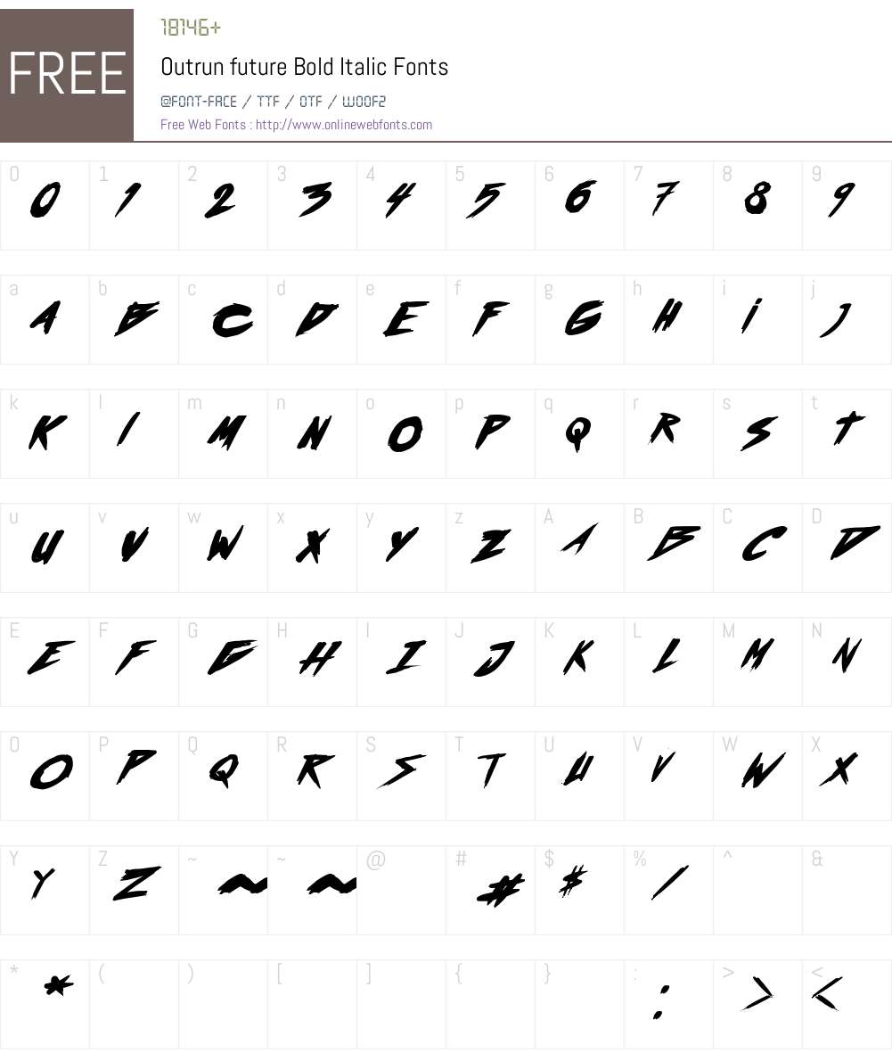 Outrun future Font Screenshots