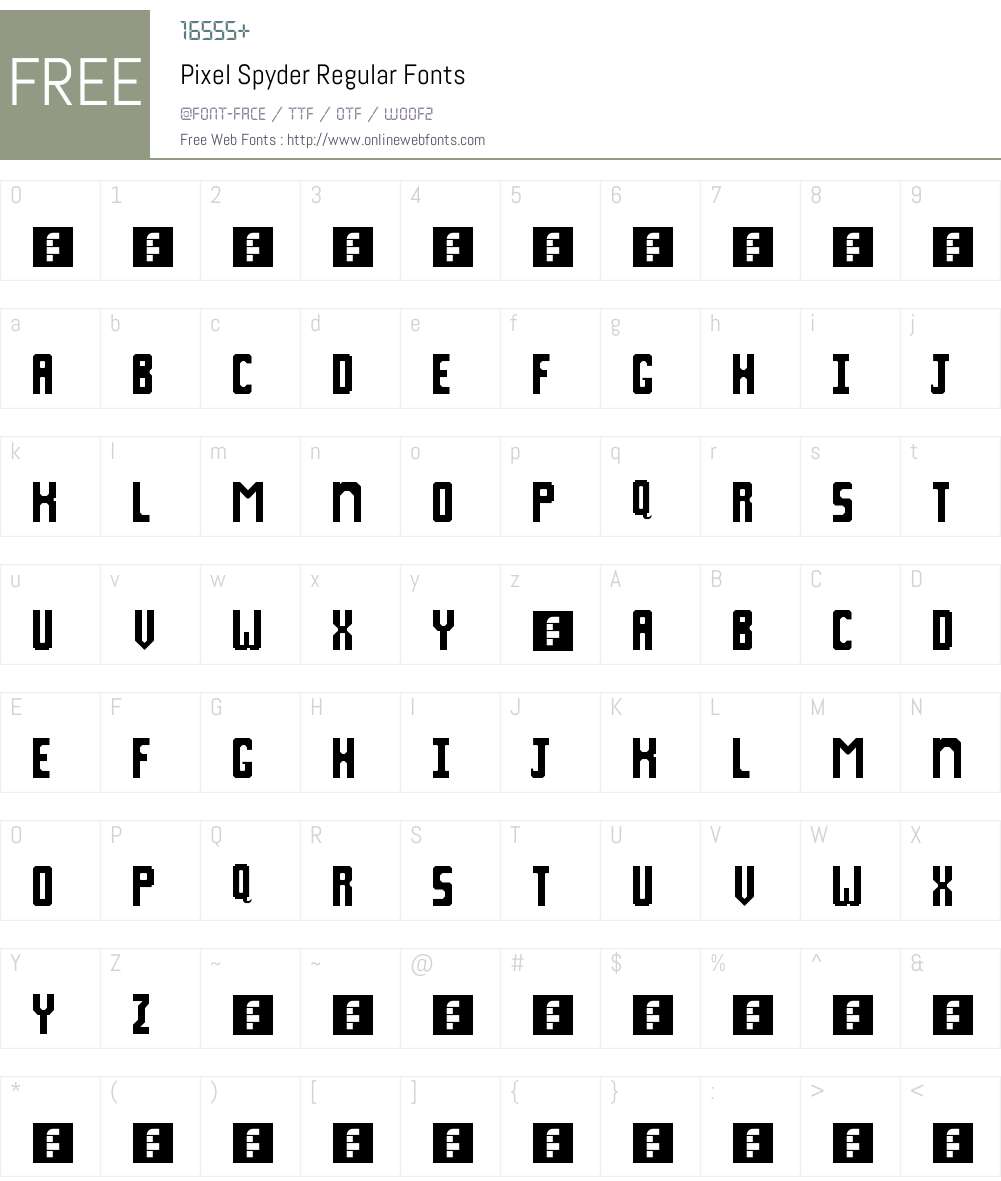 Pixel Spyder Font Screenshots
