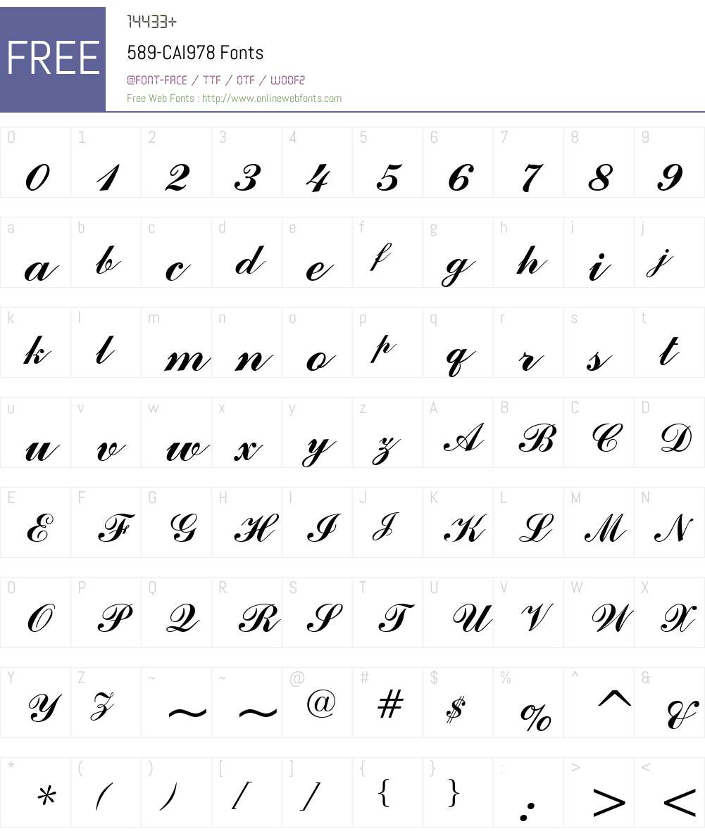589-CAI978 Font Screenshots