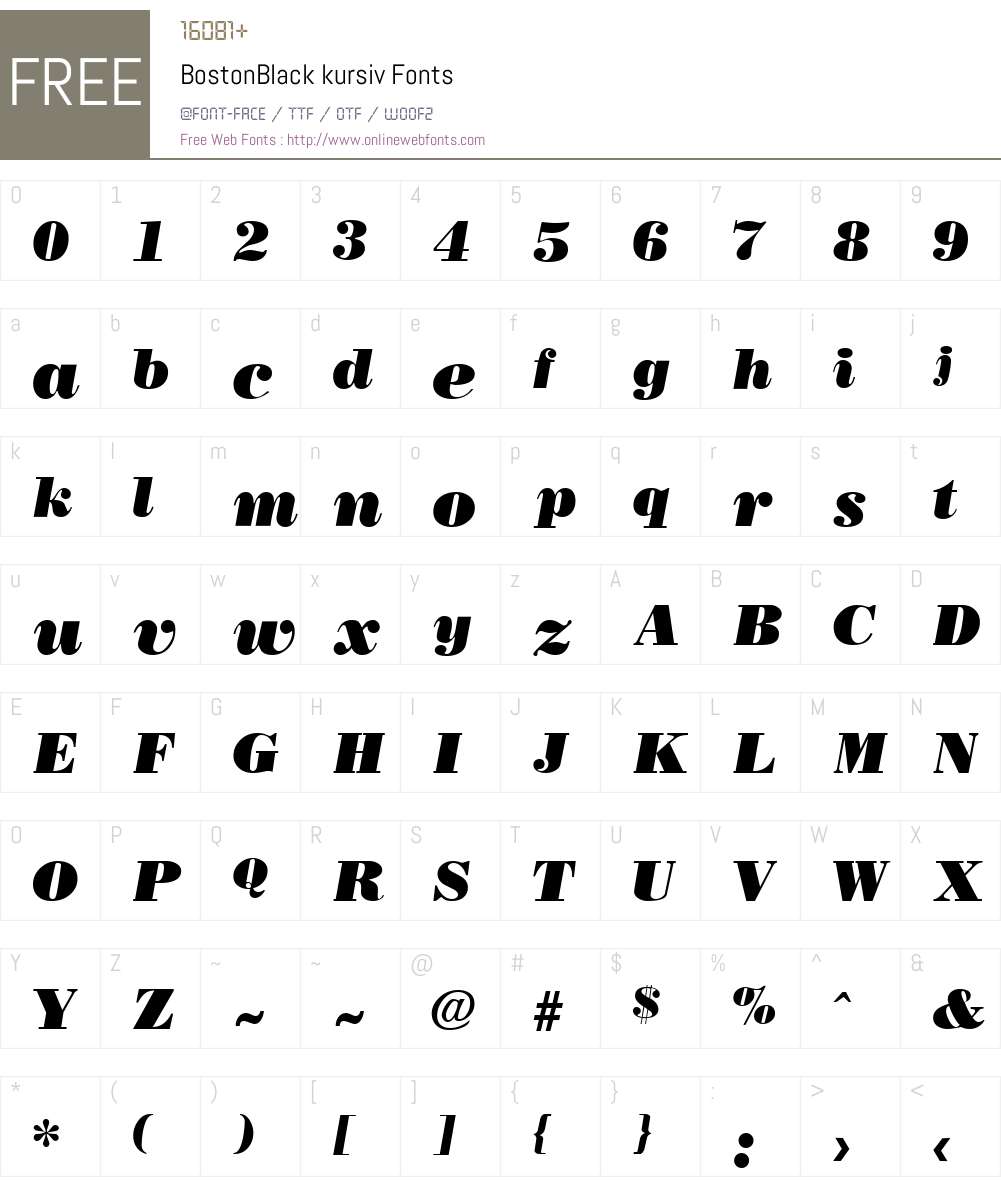 BostonBlack Font Screenshots