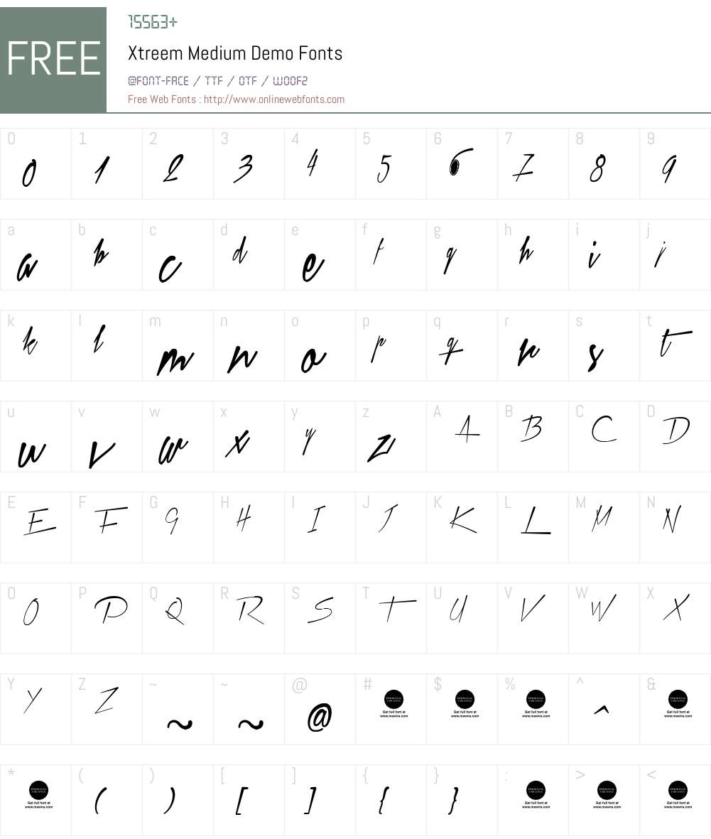 Xtreem Medium Demo Font Screenshots
