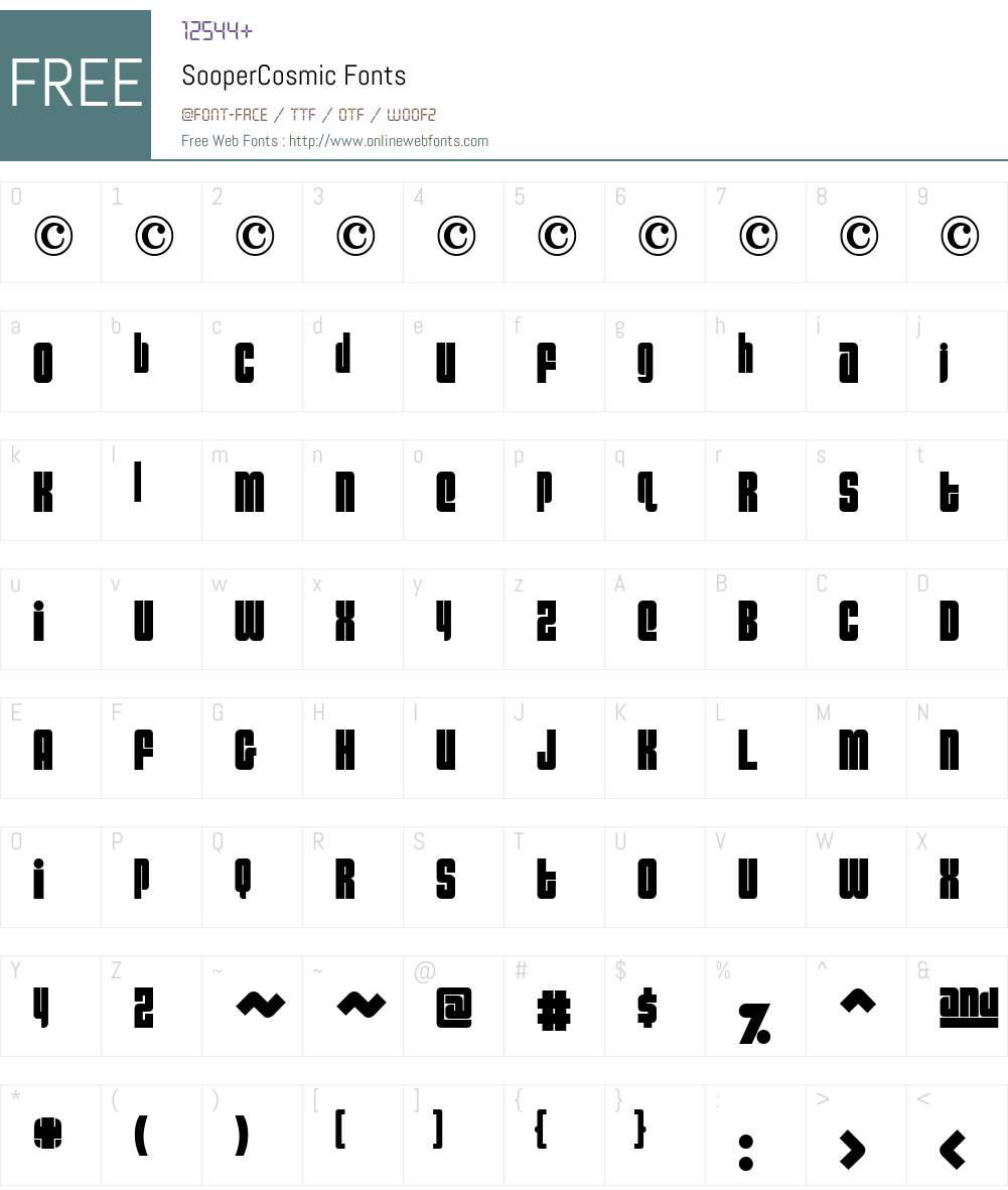 SooperCosmic Font Screenshots