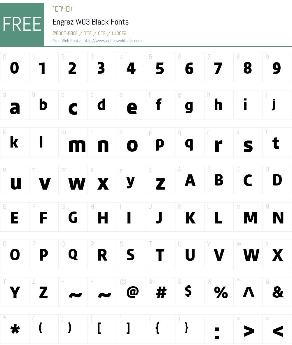 Engrez Font Screenshots