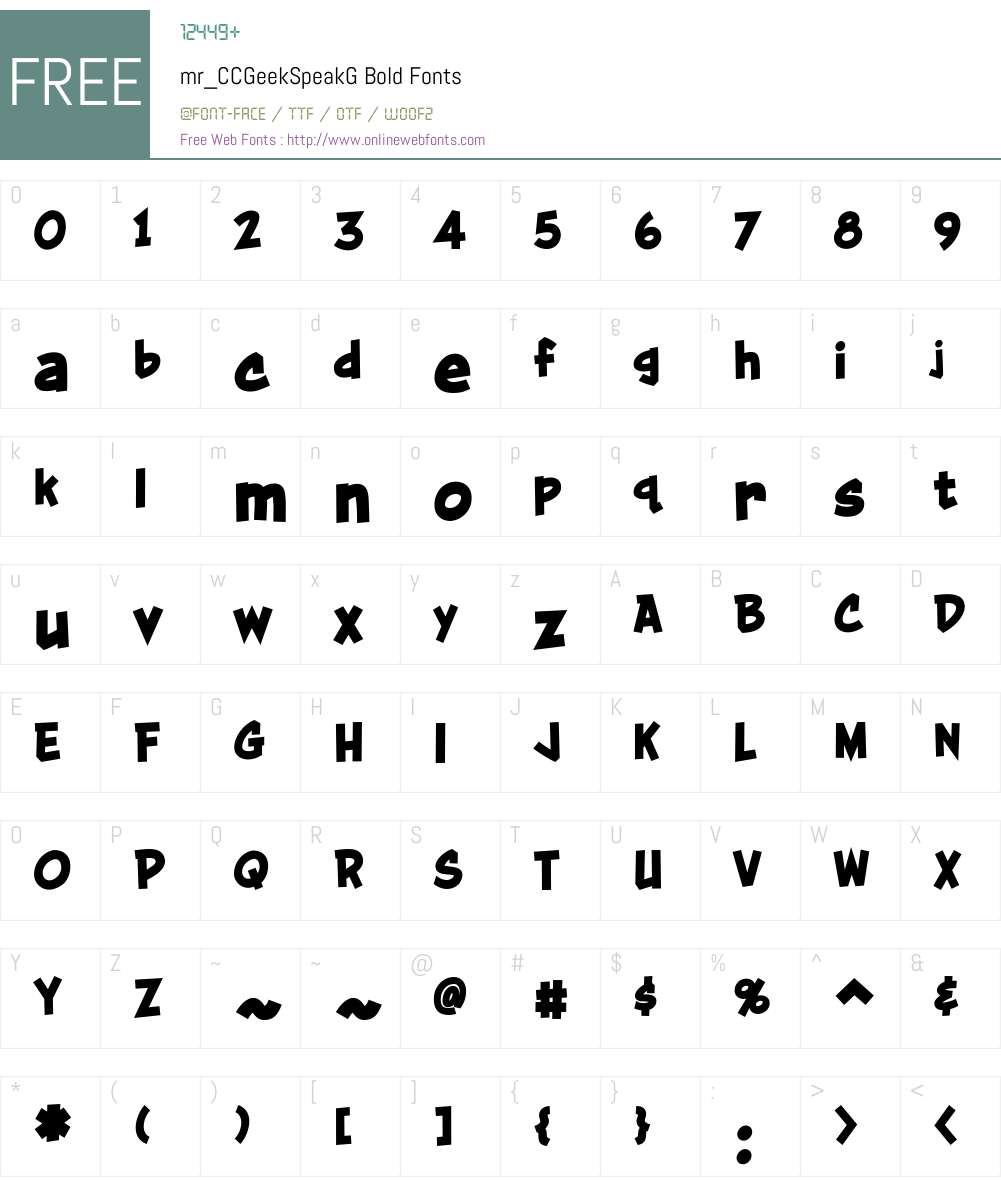 mr_CCGeekSpeakG Font Screenshots