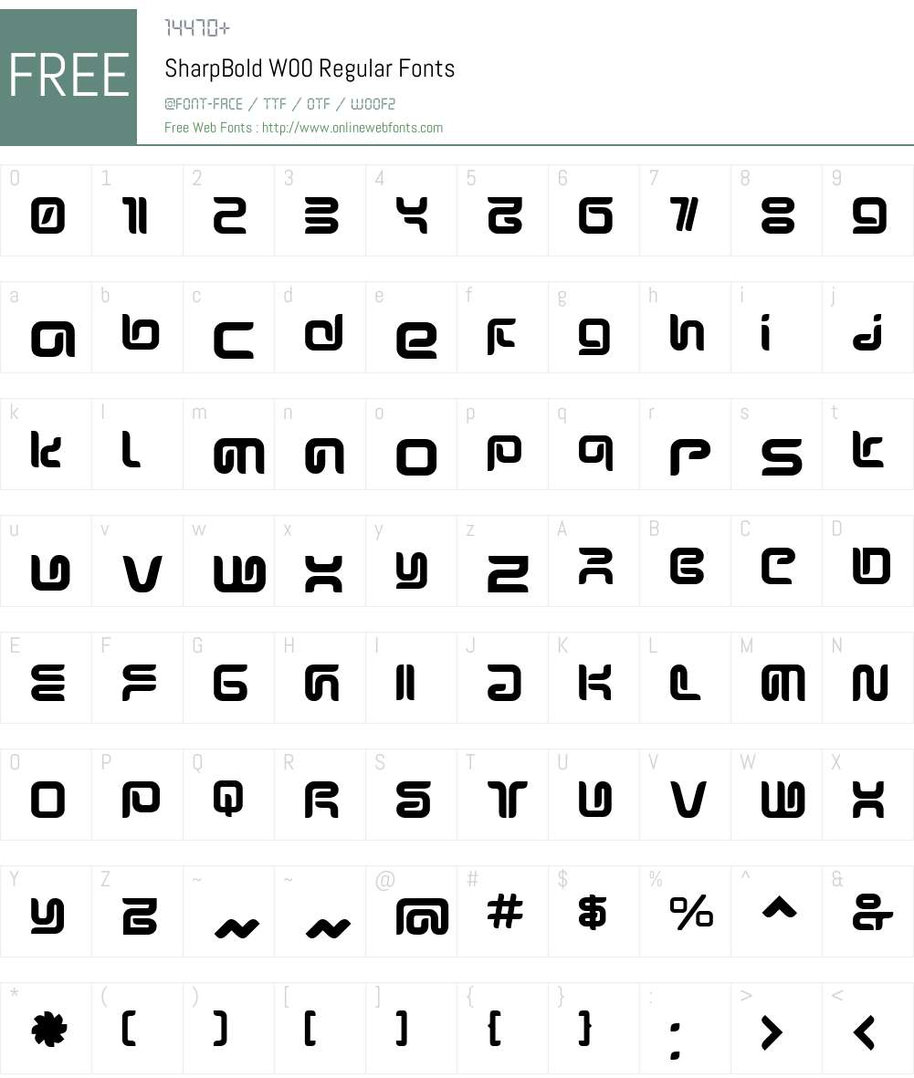 SharpBold Font Screenshots