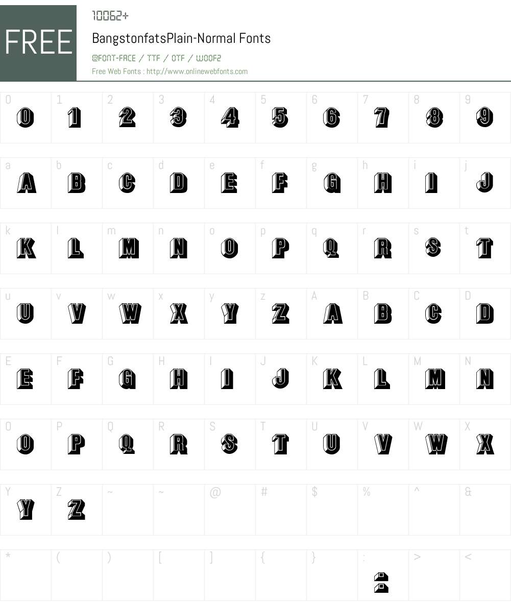 BangstonfatsPlain-Normal Font Screenshots