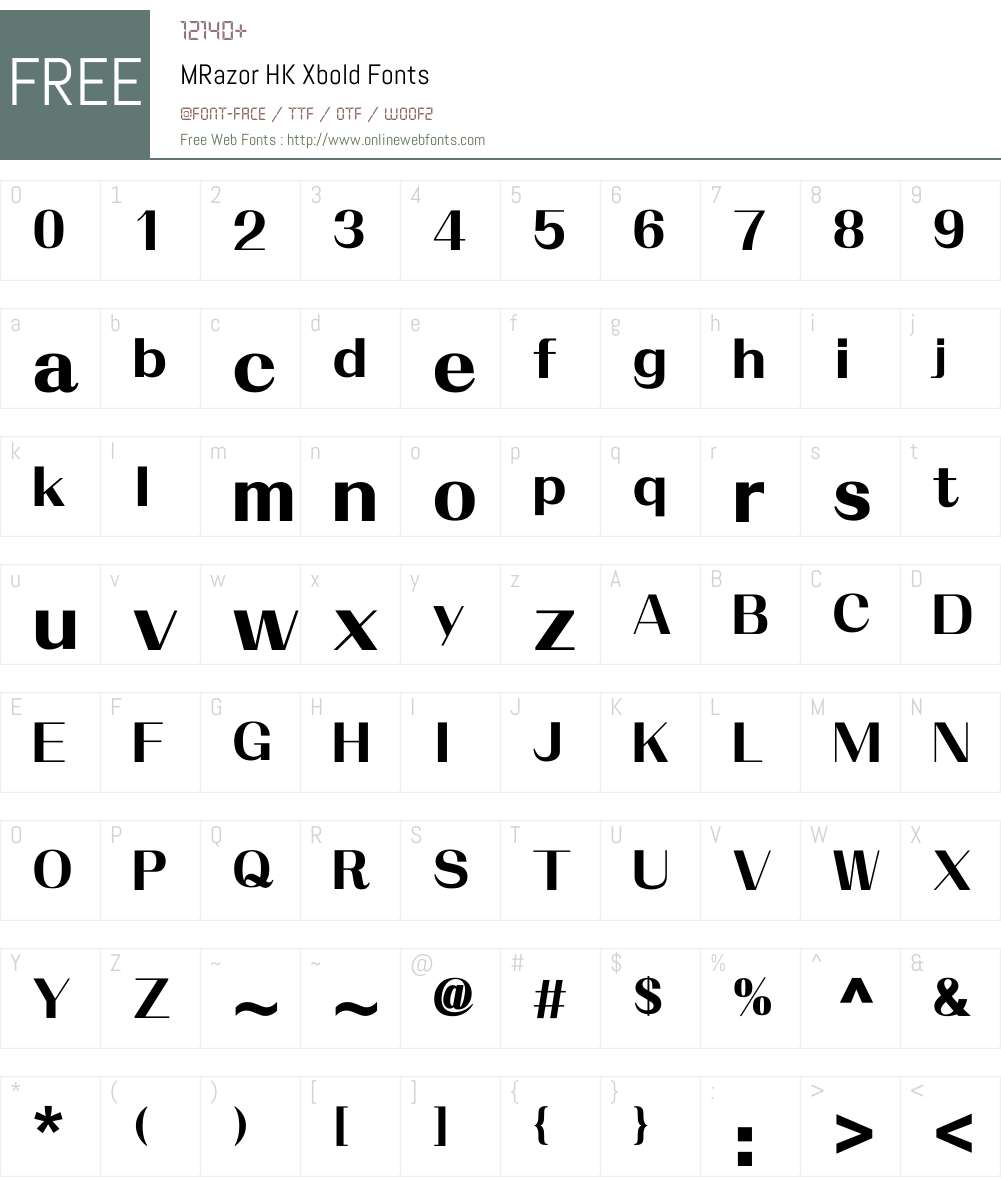 M Razor HK Font Screenshots
