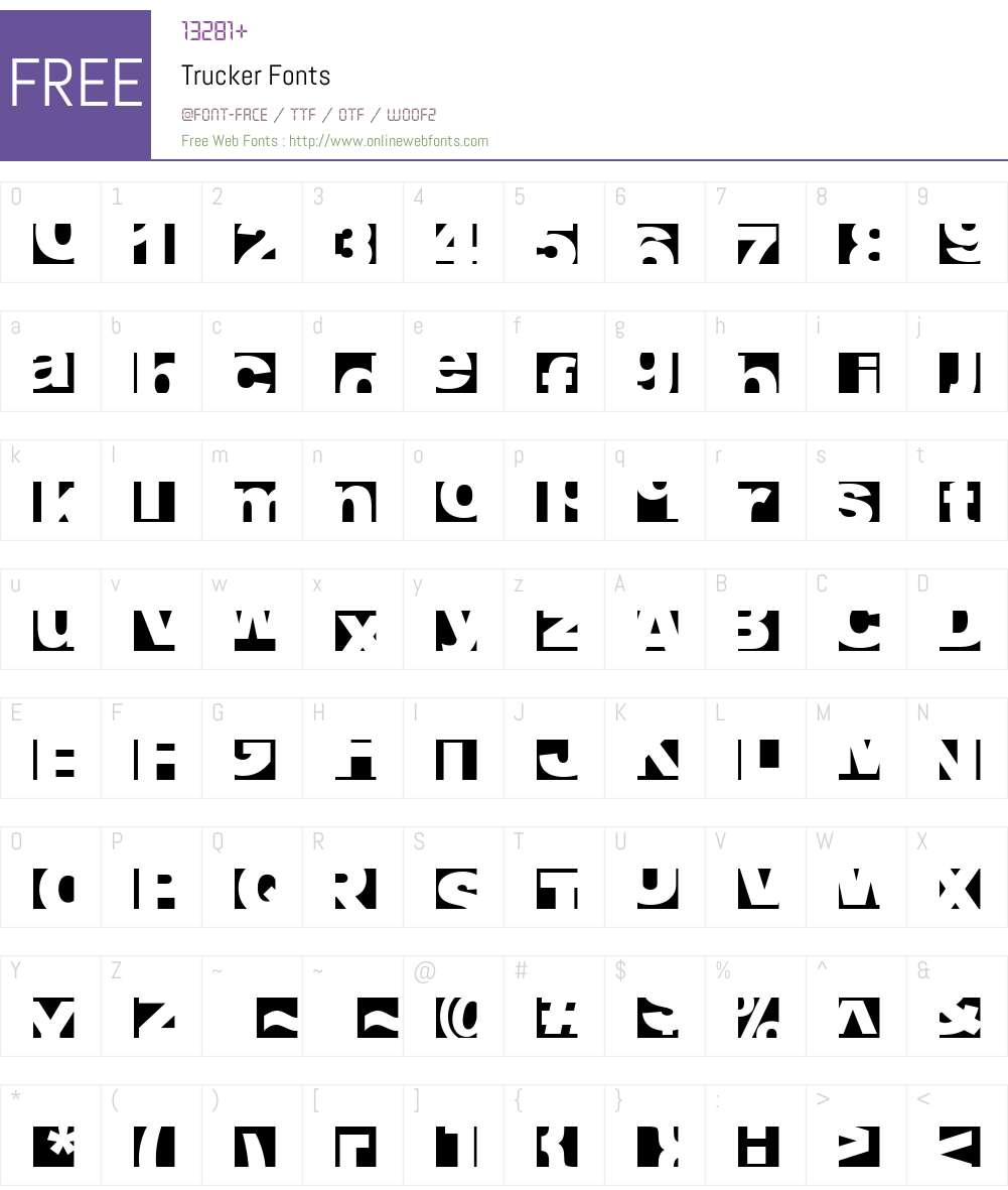 Trucker Font Screenshots