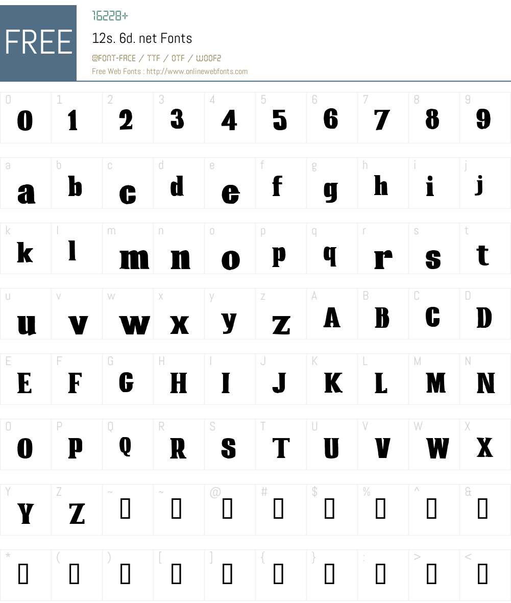12s. 6d. net Font Screenshots