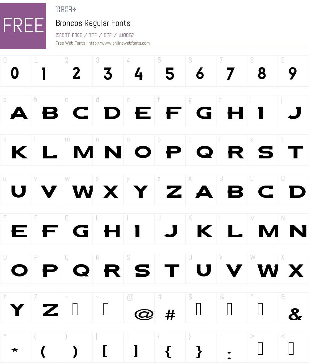 Broncos Font Screenshots