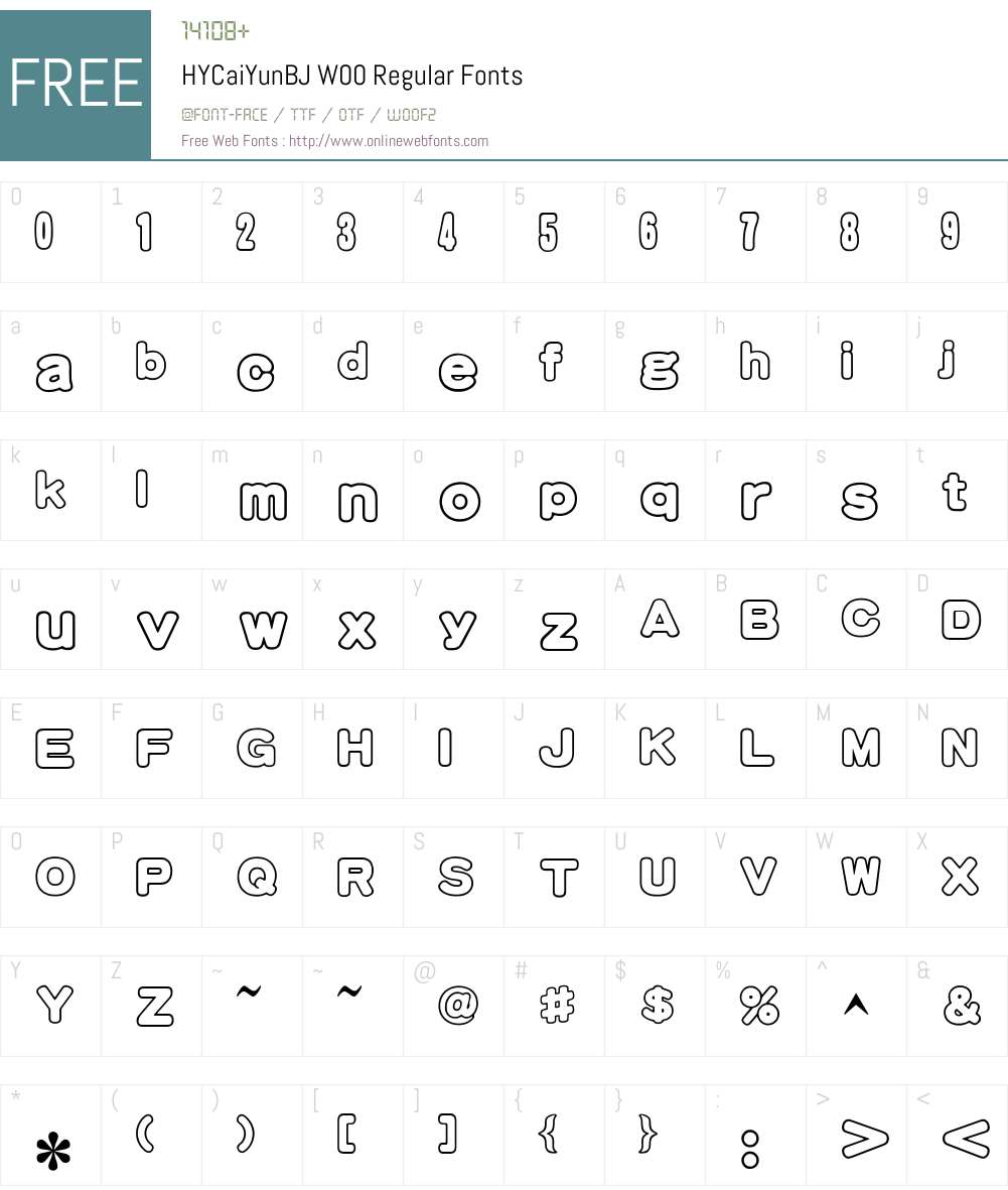 HY Cai Yun Simplified Chinese Font Screenshots