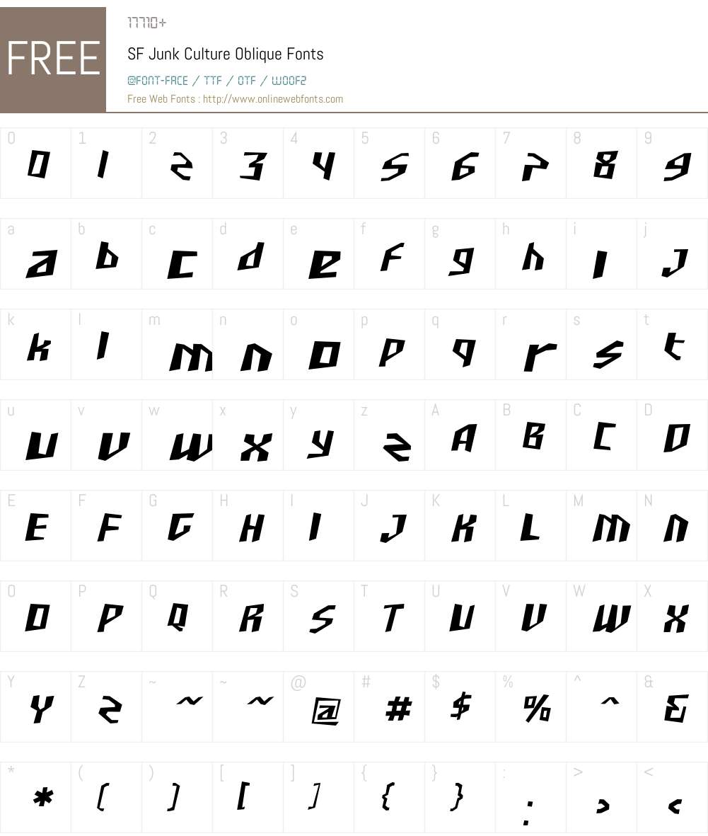 SF Junk Culture Font Screenshots