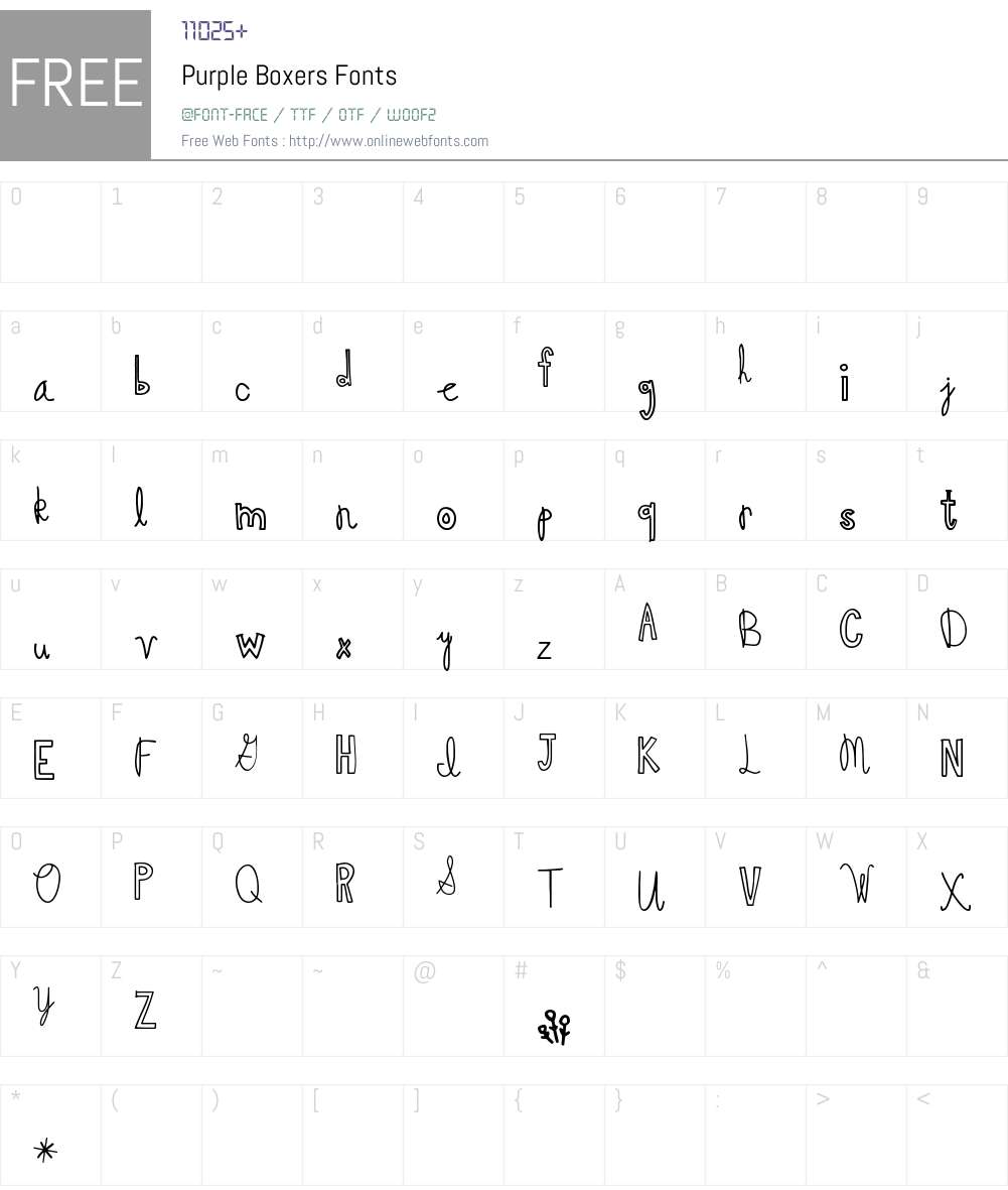 Purple Boxers Font Screenshots