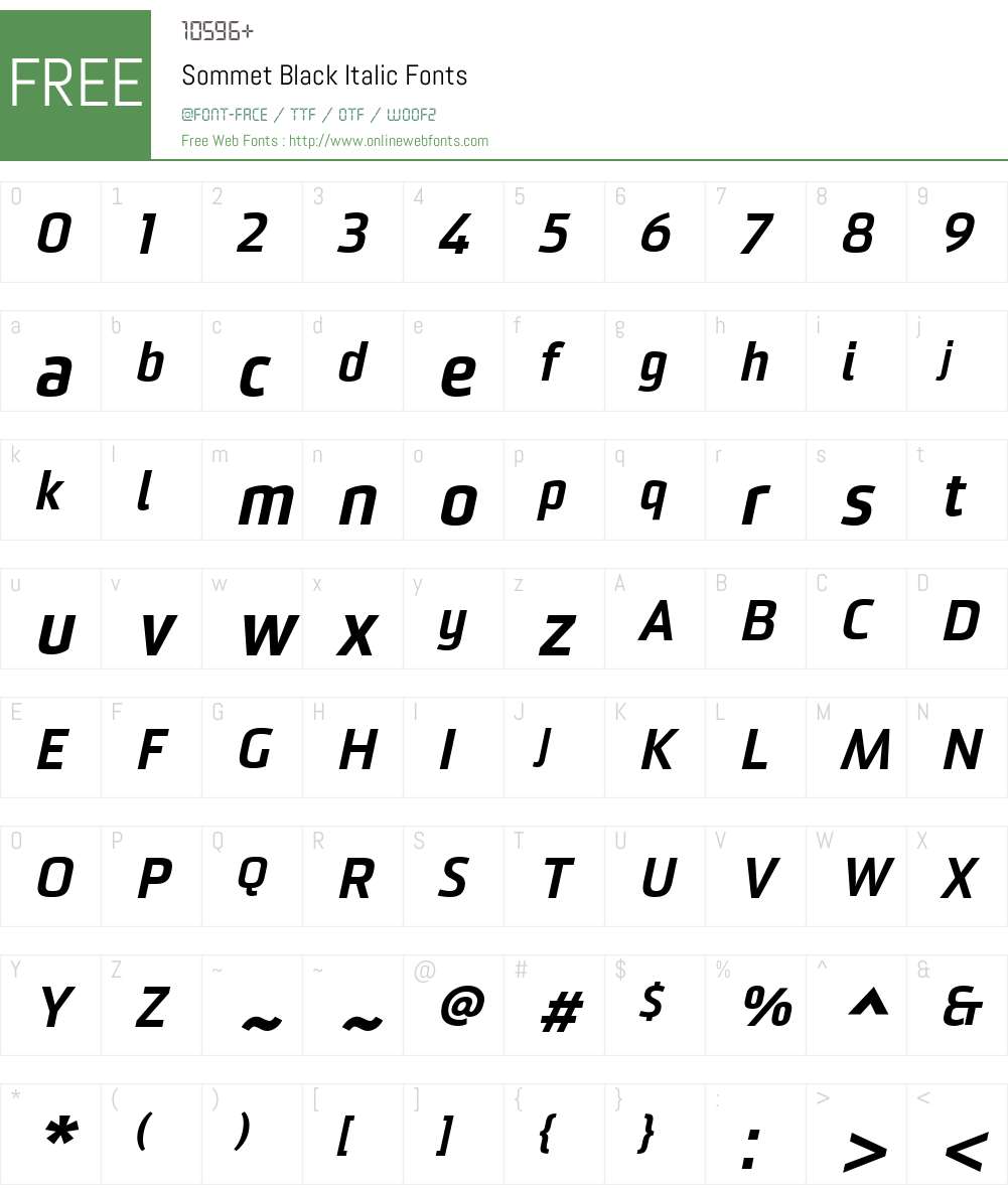 SommetBlackItalic Font Screenshots