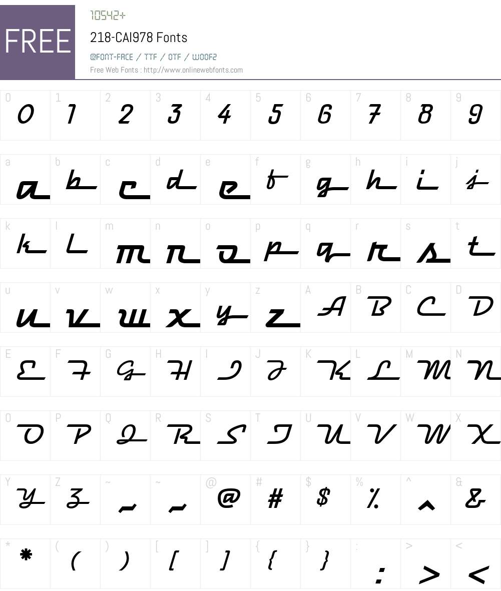 218-CAI978 Font Screenshots