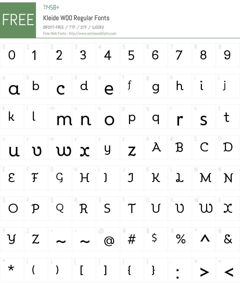 KleideW00-Regular Font Screenshots